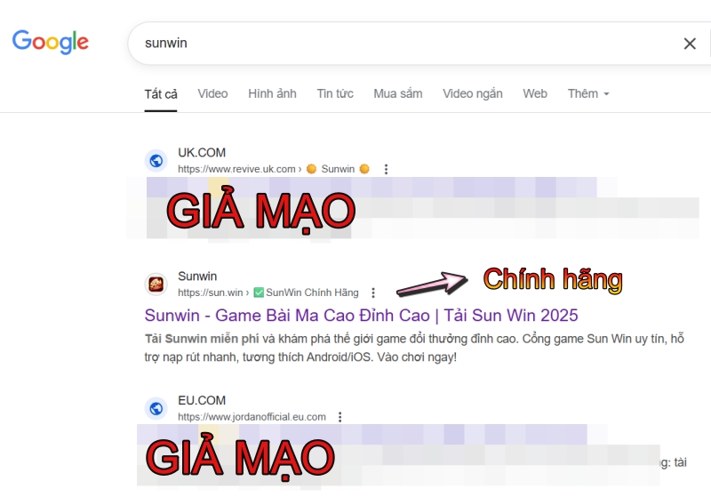 Cách phân biệt Sunwin thật và giả cho người chơi mới